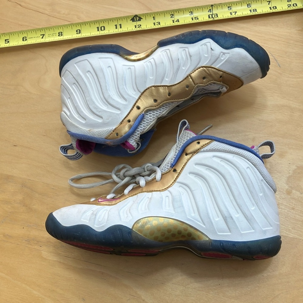 Nike Little Posite One White Fushia‎ Blast size 4Y used